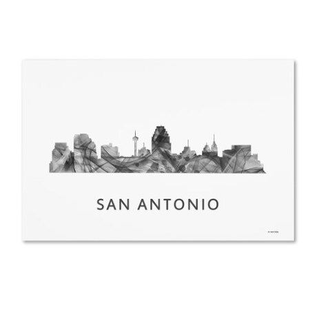 Trademark Fine Art Marlene Watson 'San Antonio Texas Skyline WB-BW' Canvas Art, 22x32 MW0489-C2232GG
